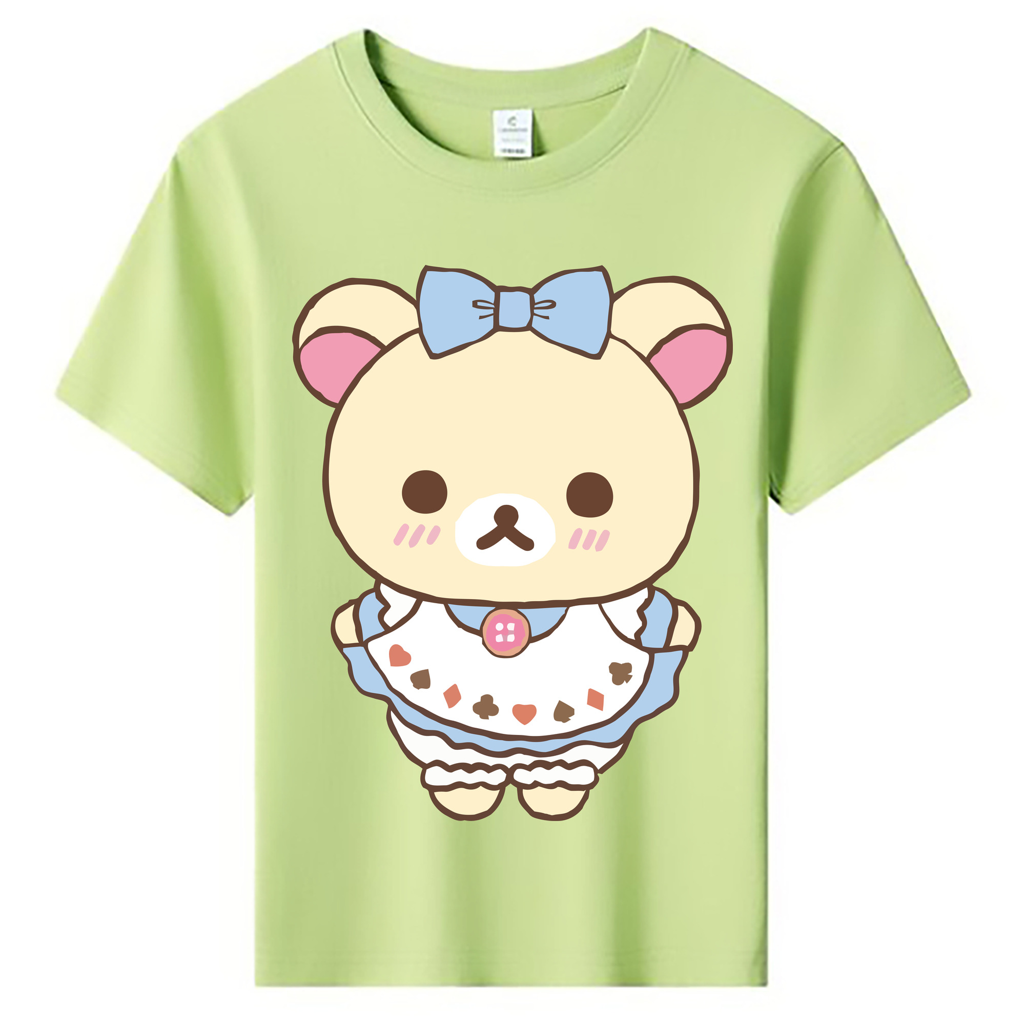 （画像用） リラックマ リラックマ キイロイトリ Rilakkuma Korilakkuma Kiiroitori 綿100％キッズTシャツ（フロントプリント）
